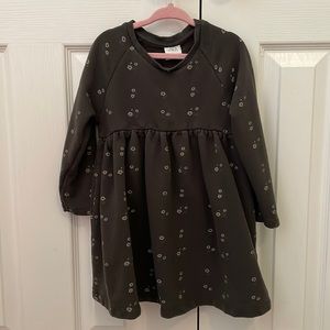 Zara gray floral sweatshirt dress girls 4-5T